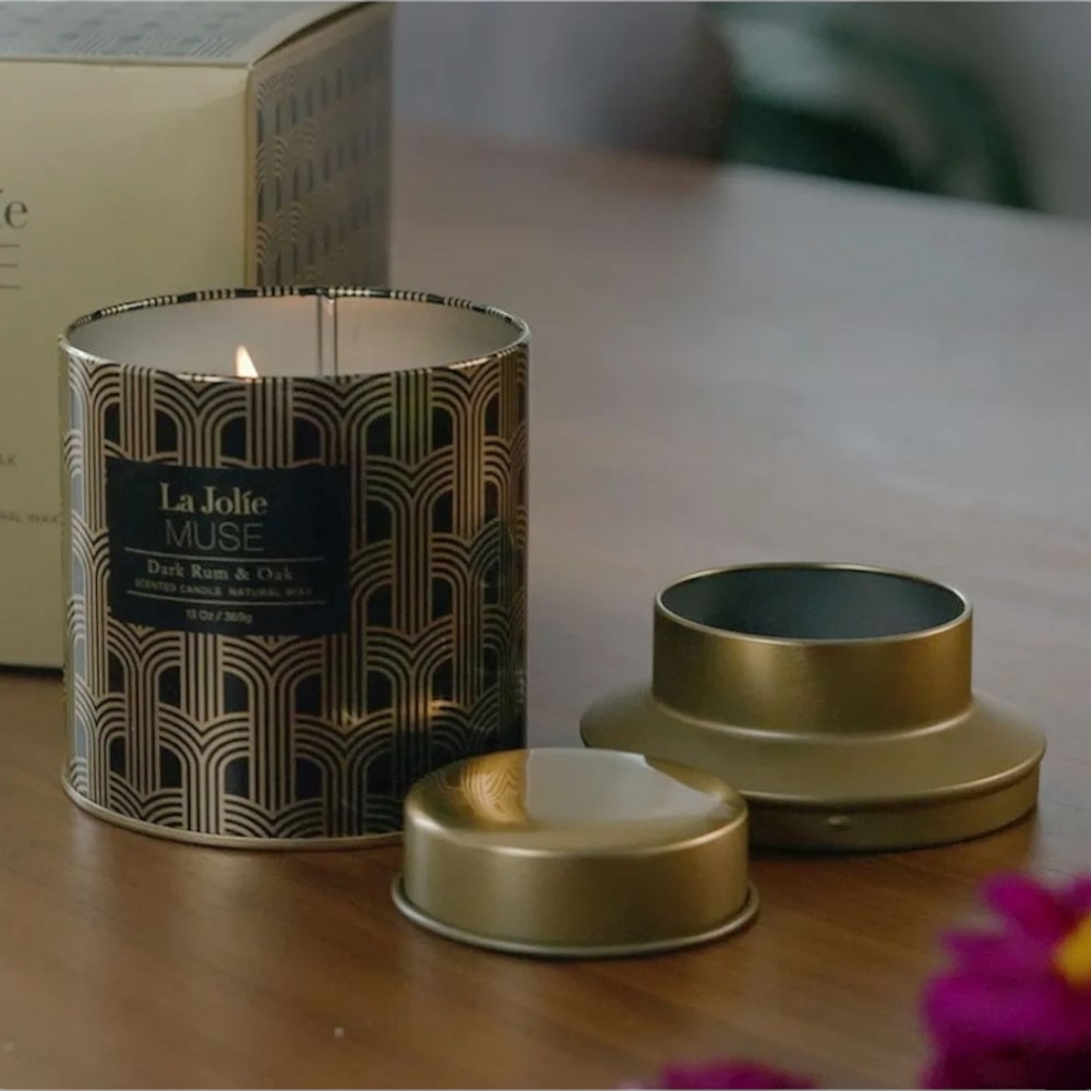 La Jolie Muse Dark Rum & Oak Candle 13OZ